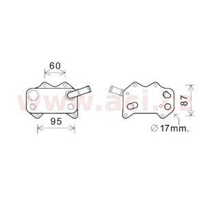 Chladič oleje (ne pro 2.5TDi) [90*90*54] Škoda Octavia I
